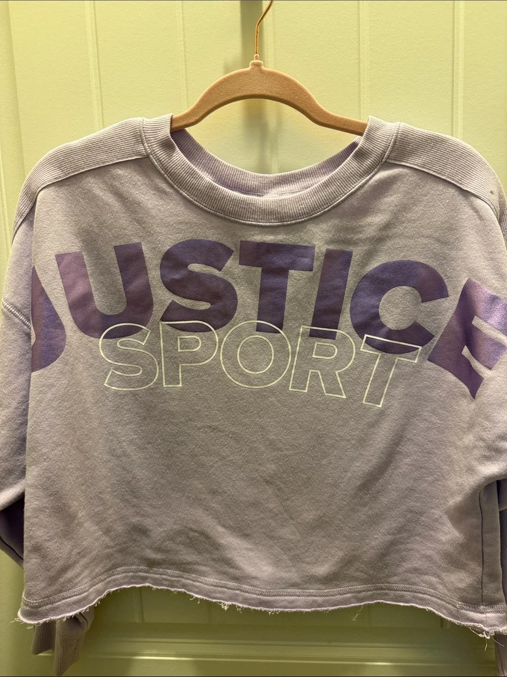 Girls Justice Sport Lavender Logo Cropped Sweatshirt (14/16)